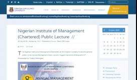 
							         Nigerian Institute of Management (Chartered) Public Lecture								  
							    