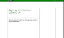 
							         Nigerian Law School Portal Login - geo6loya.com.ng - Schoolinfong ...								  
							    