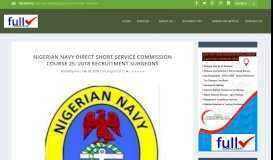
							         Nigerian Navy Direct Short Service Commission Course 25: 2018 ...								  
							    