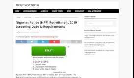 
							         Nigerian Police (NPF) Recruitment 2019 ... - Recruitment Portal								  
							    