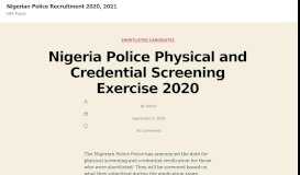 
							         Nigerian Police Recruitment 2018,2019,2020 - NPF Portal								  
							    