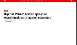 
							         Nigerian Prisons Service speaks on recruitment, warns against ...								  
							    