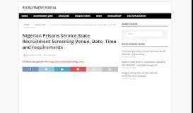 
							         Nigerian Prisons Service State Recruitment ... - Recruitment Portal								  
							    