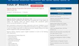
							         Nigerian Railway Corporation Recruitment 2019 Portal Login at www ...								  
							    