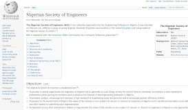 
							         Nigerian Society of Engineers - Wikipedia								  
							    