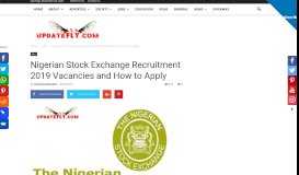 
							         Nigerian Stock Exchange Recruitment 2019 Vacancies and How to ...								  
							    