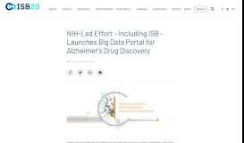 
							         NIH-Led Effort – Including ISB – Launches Big Data Portal for ...								  
							    
