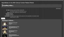 
							         NIH VideoCast - OpenNotes in the NIH Clinical Center Patient Portal								  
							    
