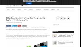 
							         Nike Launches Nike+ API And Resource Portal For Developers								  
							    