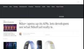 
							         Nike+ opens up its APIs, lets developers see what NikeFuel really is								  
							    