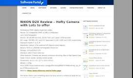 
							         NIKON D2X Review - Hefty Camera with Lots to offer - Software Portal								  
							    