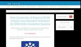 
							         Nile University School Fees Schedule for 2019/2020 Session								  
							    