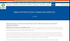 
							         NIMAA Appoints Elena Thomas Faulkner CEO								  
							    