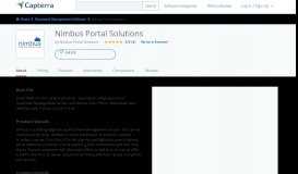 
							         Nimbus Portal Solutions Reviews and Pricing - 2019 - Capterra								  
							    