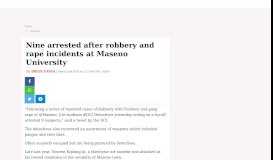 
							         Nine arrested after robbery and rape incidents at Maseno University								  
							    