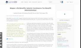 
							         Nippon Life Benefits Selects CoreSource For Benefit Administration ...								  
							    