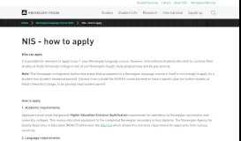 
							         NIS - how to apply								  
							    