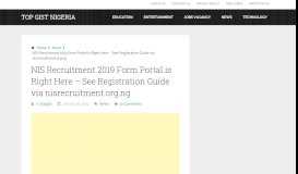 
							         NIS Recruitment 2019 Form Portal is Right Here – See Registration ...								  
							    