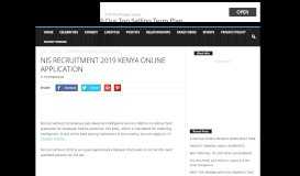 
							         NIS RECRUITMENT 2019 KENYA ONLINE APPLICATION - Trending ...								  
							    