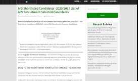 
							         NIS Shortlisted Candidates -2020/2021 List of NIS ...								  
							    