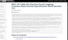 
							         NIST SP 1500-101 Election Event Logging Common Data Format ...								  
							    