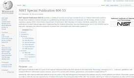 
							         NIST Special Publication 800-53 - Wikipedia								  
							    