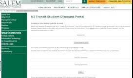 
							         NJ Transit Student Discount Portal | Salem Community College								  
							    