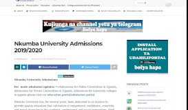 
							         Nkumba University Admissions 2019/2020 | Udahiliportal.com								  
							    