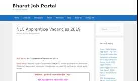 
							         NLC Apprentice Vacancies 2019 - Bharat Job Portal								  
							    