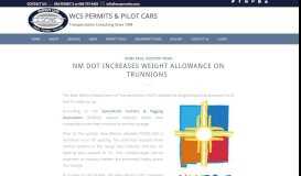 
							         NM DOT Increases Weight Allowance on Trunnions - WCS Permits ...								  
							    