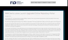 
							         NMA Sierra Leone Launch Upgraded Online Repository Portal ...								  
							    