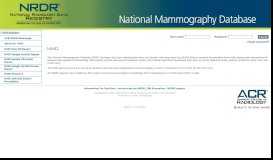 
							         NMD Registry - ACR NRDR Homepage - American College of ...								  
							    