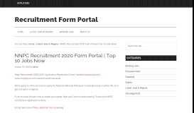 
							         Nnpc recruitment - Recruitment Form Portal								  
							    