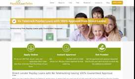 
							         No Teletrack Payday Loans - Guaranteed Approval - Direct Lender								  
							    