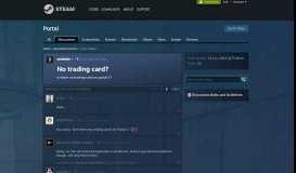 
							         No trading card? :: Portal General Discussions - Steam Community								  
							    