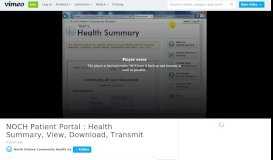 
							         NOCH Patient Portal : Health Summary, View, Download, Transmit on ...								  
							    