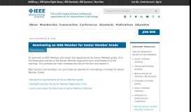 
							         Nominating an IEEE Member for Senior Member Grade - IEEE								  
							    