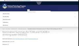 
							         Nomination Summary for TCAB and TCAOB in drinking water (N91010)								  
							    