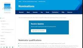 
							         Nominations · Hilton Humanitarian Prize - Conrad N. Hilton Foundation								  
							    
