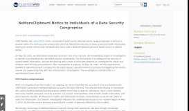 
							         NoMoreClipboard Notice to Individuals of a Data Security ...								  
							    