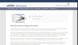 
							         Nonfunctional Requirements - Scaled Agile Framework								  
							    