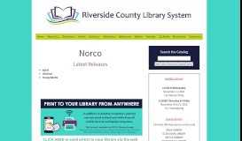 
							         Norco - Branch page - Riverside County Libraries								  
							    