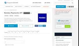 
							         Nordea Payments API | ProgrammableWeb								  
							    
