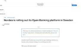 
							         Nordea rolls out Open Banking to third-party developers in Sweden ...								  
							    