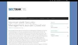 
							         Norman stellt Security-Management aus der Cloud vor - SECTANK								  
							    