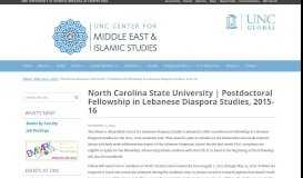 
							         North Carolina State University | Postdoctoral Fellowship in Lebanese ...								  
							    