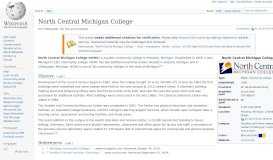 
							         North Central Michigan College - Wikipedia								  
							    