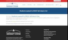 
							         North Dakota University System | Students named to NDSU fall dean's ...								  
							    