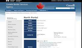 
							         North Portal | Directory of CBSA Offices and Services | Canada Border ...								  
							    