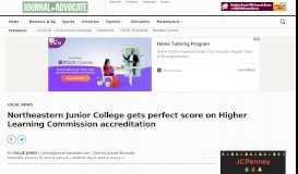 
							         Northeastern Junior College gets perfect score on Higher Learning ...								  
							    